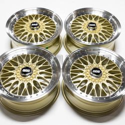 BBS Wheels RS Style Rims Double Step Lip 20" 8.5J +35 (5X120) Ruedas Rines De Lujo Doble Labio Cromadas Nuevo New 