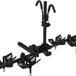 Vibrelli 2 Bike Hitch Rack - Tilt Down/Fold Up - Good For Electric Bikes