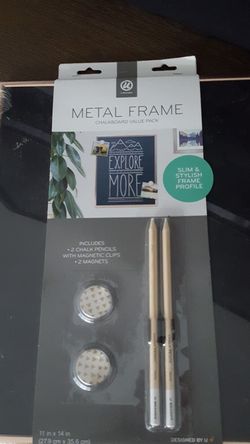 New metal frame chalk board w pencils &,magnets