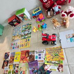 Kids toys , books, learning board, puzzles