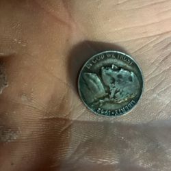 1942 Silver War Nickel! P Mint On Back 