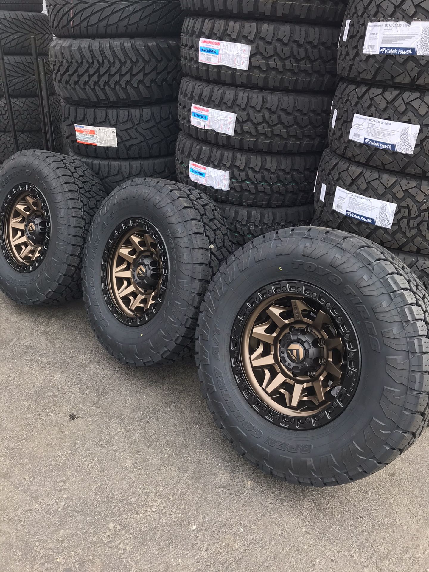 Fuel wheels and TOYO tires package deals only $39 down financed