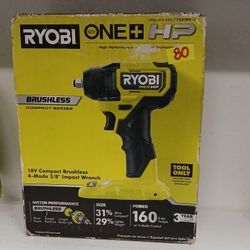 RYOBI New Brushless 18v Compact 3/8 Impact Wrench 