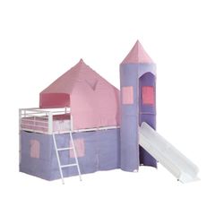 Princess Castle Twin Tent Loft Pink Bed With Mattress /// Financing Available 
