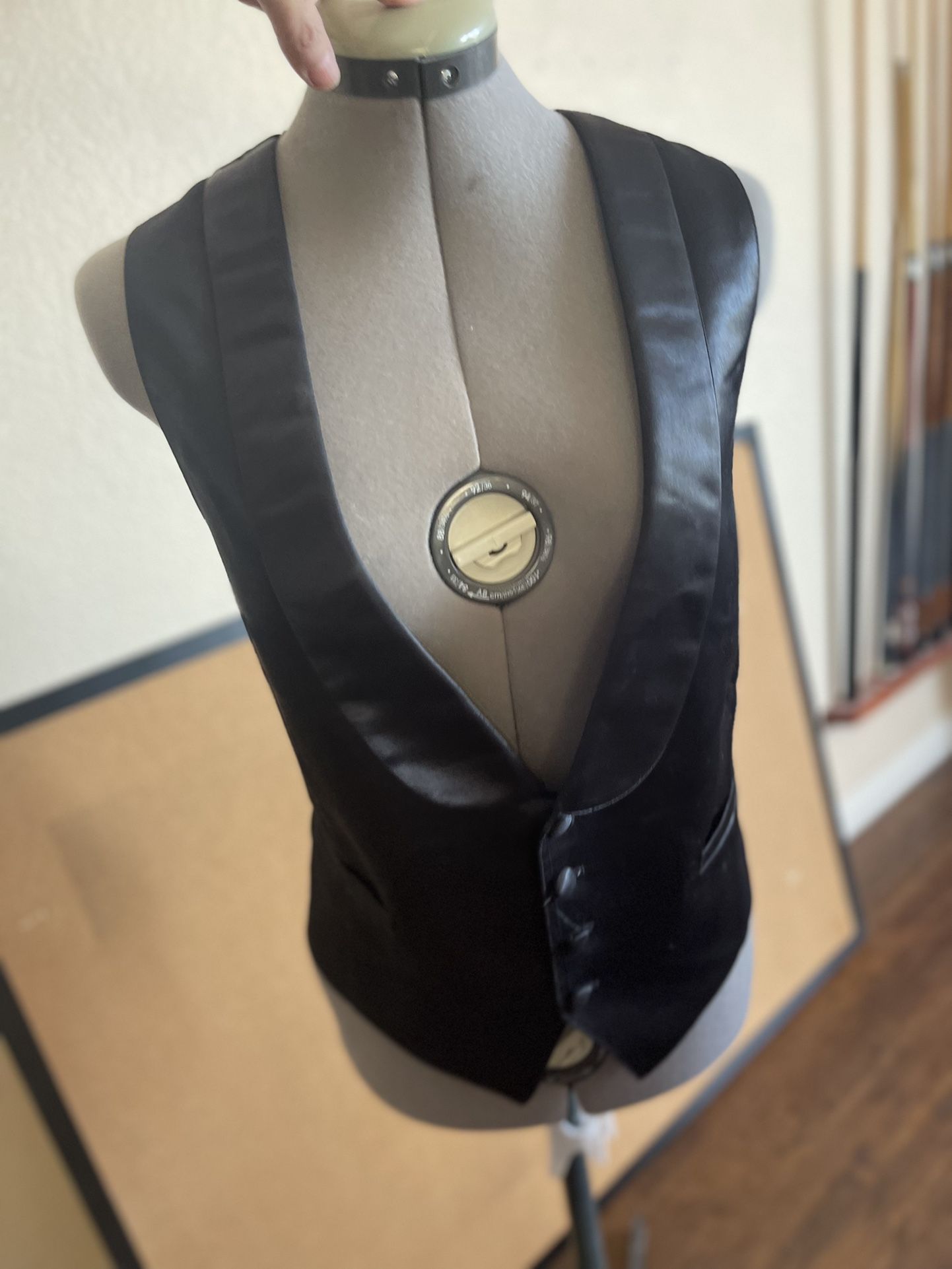 Black Satin Vest