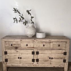 Primitive elm wood sideboard