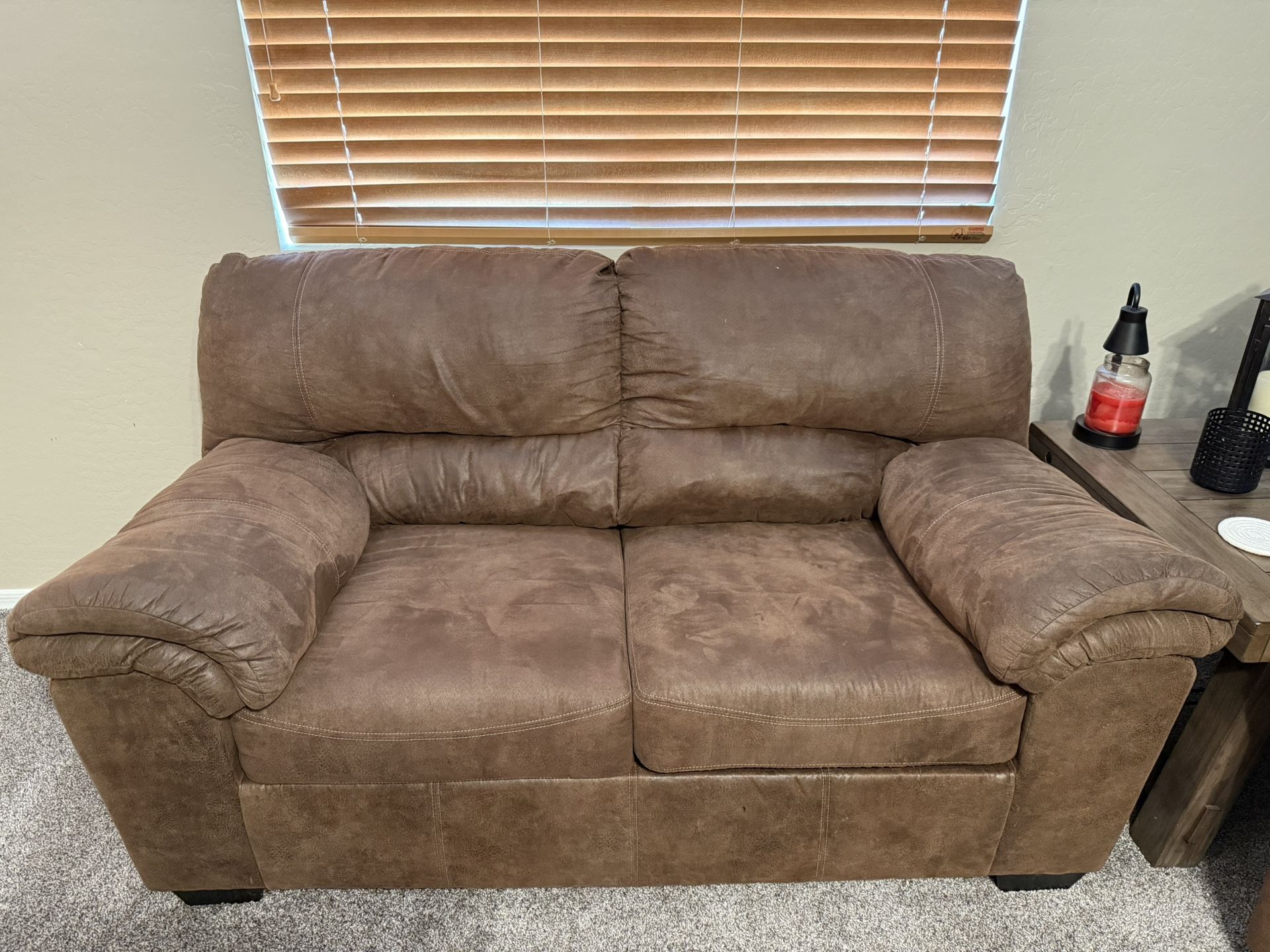 Coffee/Brown Couch and Loveseat