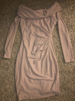 Pink glittery dress off the shoulder