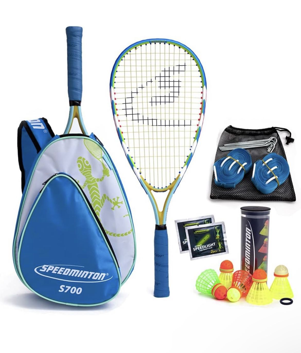 Speedminton S700 Set - Original Speed Badminton/Crossminton Allround Set Including 5 Speeder, Pitch Bag, Bag