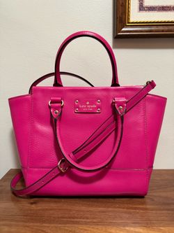 kate spade Hot Pink Leather Tote hand / crossbody bag