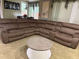 Ashley Brown Power Reclining L-Shaped Sectional with Storage Console