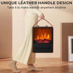 Electric Fireplace Heater for Indoor Use, 1500W/750W Space Heater Fireplace with 3D LED Flame,