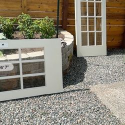 2 Old Window Doors  - Parlor Doors.  Price For The Pair. 