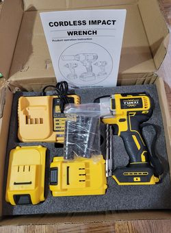 NEW YUNXI Cordless Impact Wrench Kit with 2 Batteries 4.0 Ah