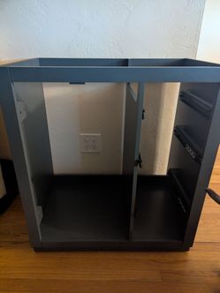 Assembled 30" Dark Gray Bathroom Vanity Cabinet Base with Chevron Doors