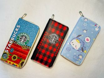 Starbucks Themed Zip-Around Wallets
