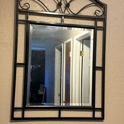 Framed mirror-metal. 42x28