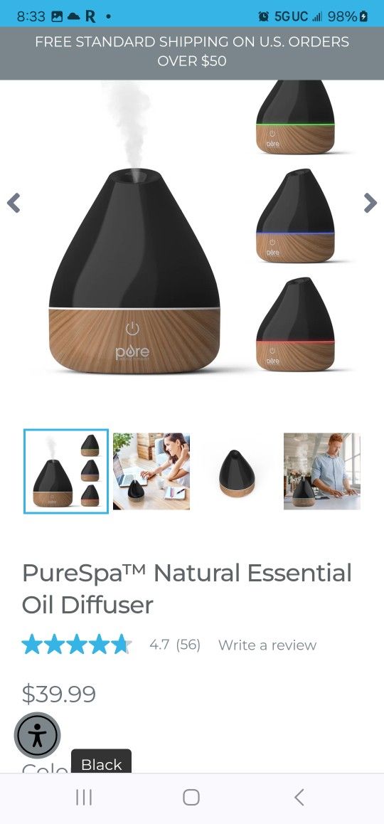 PureSpaâ„¢ Natural Essential Oil Diffuser