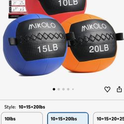 Mikolo Medicine Ball, Wall Ball, Soft Medicine Ball Set, Slam Ball for Core Training, Strength Workouts -Multi-Weight 10lbs 20lbs Exercise Balls for H