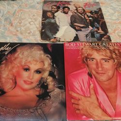 Record Lot Dolly Parton Rod Stewart Chaka Khan