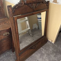 Antique dresser and mirror