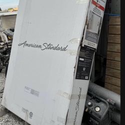 Hi everyone we this complete shower set walls base and glass door all American standard  size 30 in x 60 wide x 74 H. Left side hole  Brand new in box