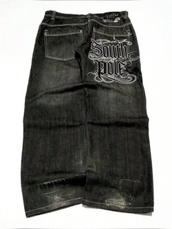Gothic South Pole Graphic Denim Shorts