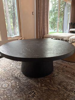 Round Crate & Barrel Concrete Coffee Table