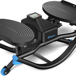 Merach Rocking Steppers for Exercise at Home, 3D Motion Stair Stepper with Resistance Bands for Full Body Workout & Low-Impact Balance Board, 330 LBS 