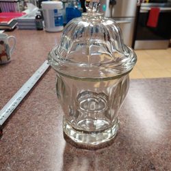 Vintage happy thick glass looks to be a candy dish $20
