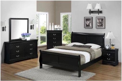 Black Sleigh Bedroom Set