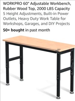 4' and 5' workbenches or desks. Rubber wood top. 85050