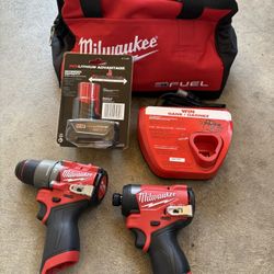Milwaukee M-12  Fuel. Hammer Drill Driver /Impact Driver. Charger. 6.0  Battery. Tool Kit