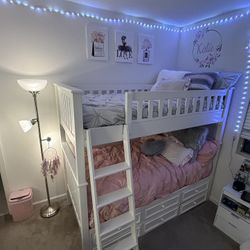 Twin Bunk Bed With Drawers and Matching Dresser