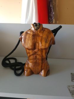wooden male torso Purse