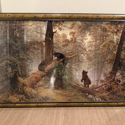 Morning in a Pine Forest - 44x28 artwork with frame 