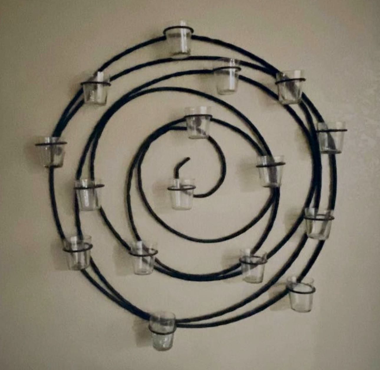Retired Pottery Barn 32" Hanging Spiral Iron Votive Candle Wall Decor
