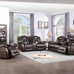 💥Power Reclining Sofa Set 🌟Only $49 Today And Pay Later With Or Without Credit 💥