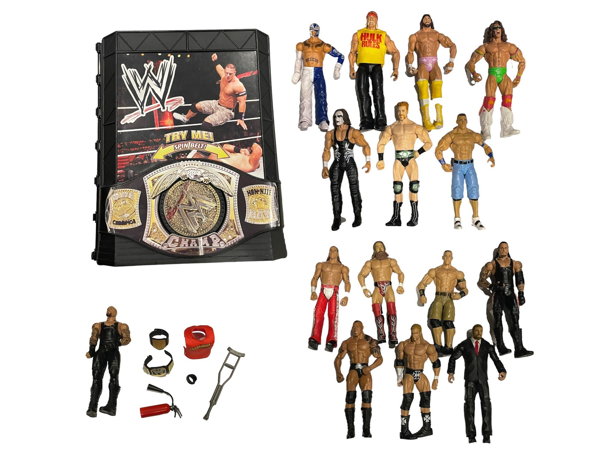 Mattel WWE 15 Wrestling Action Figure Lot - Hogan - Cena - Warrior - Macho Man - Rock