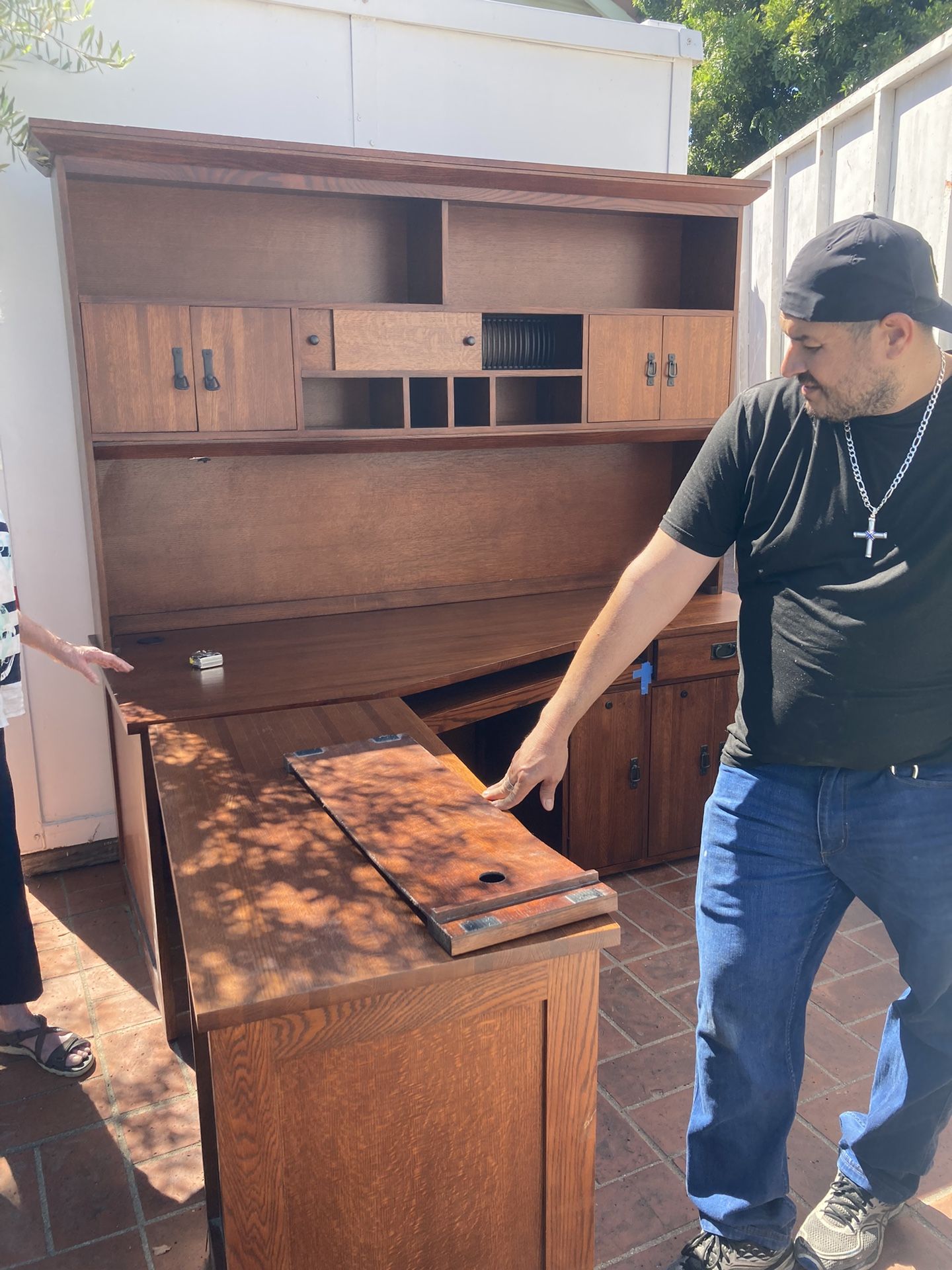 Free Vintage Oak Wood Computer desk 78”