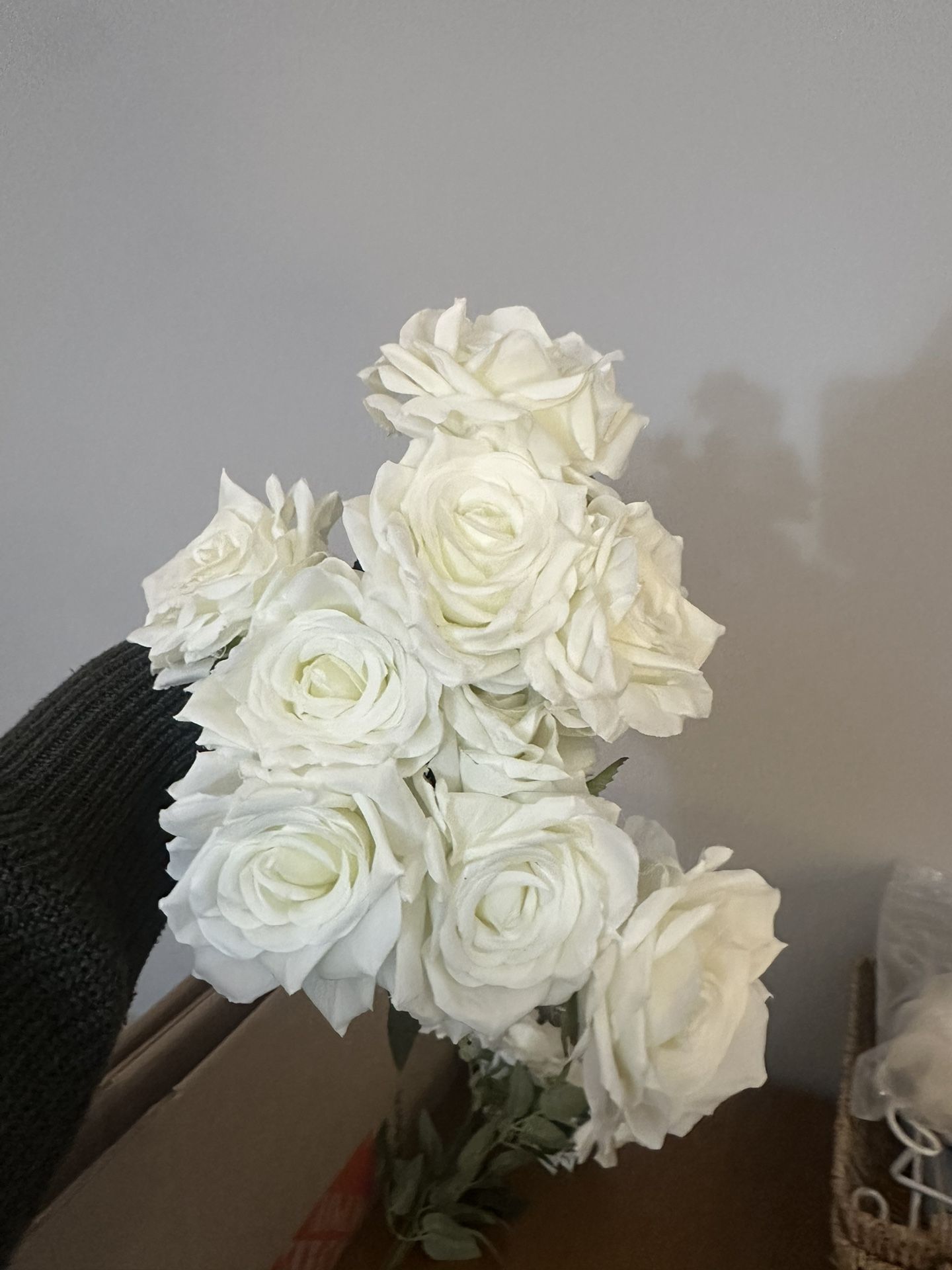 2 Batches of Fake White Roses