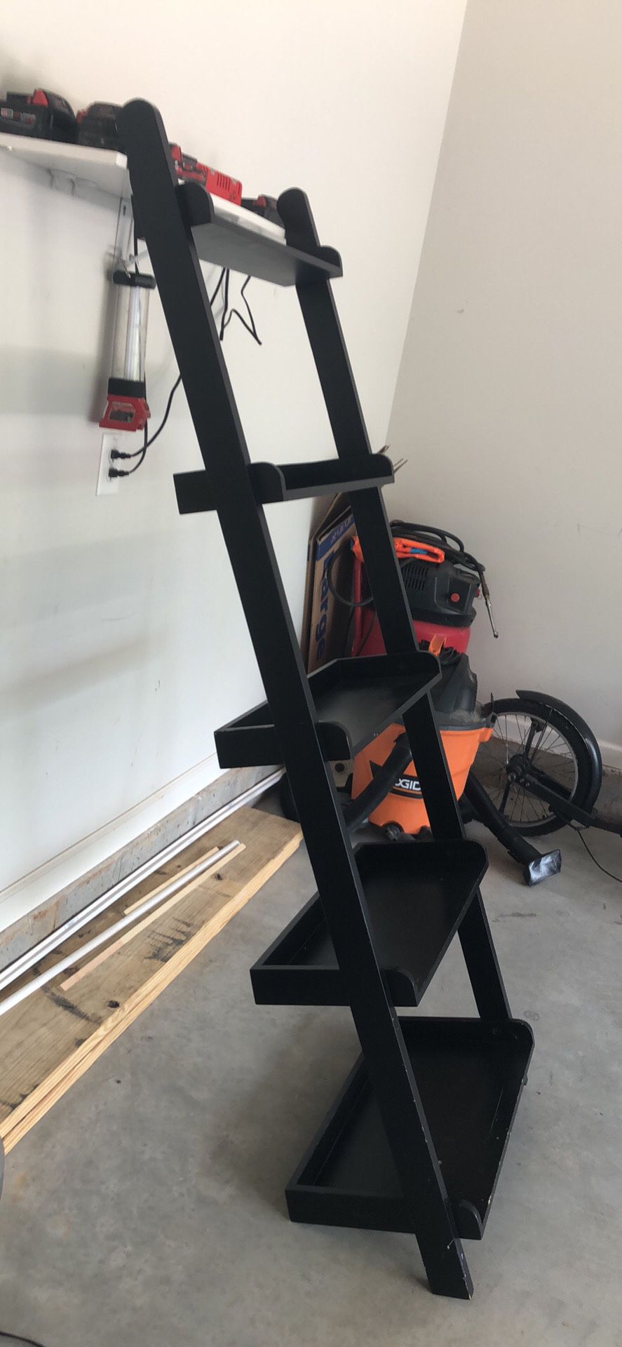 Black ladder shelf