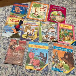 Large lot of beginner Spanish kids books and learning materials