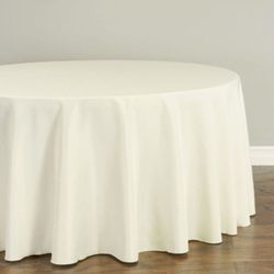 3 IVORY 120IN ROUND TABLECLOTH
