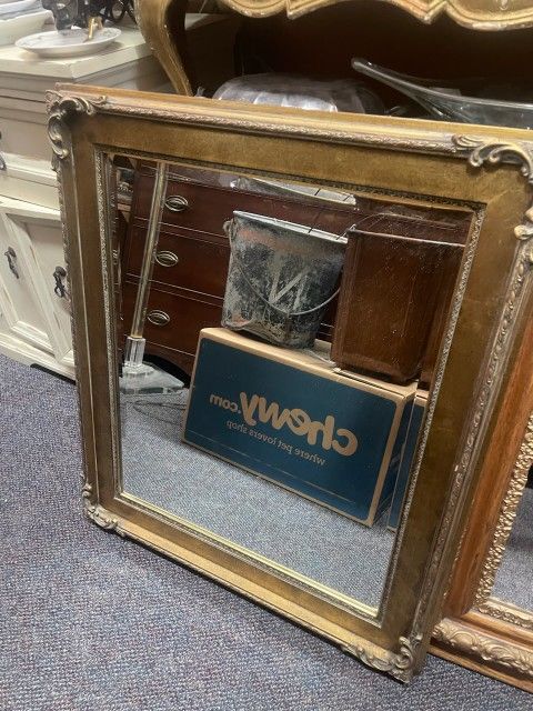 Antique Gold Gilt Framed Mirror 26 By 30