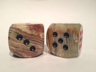 Marble dice paper weights