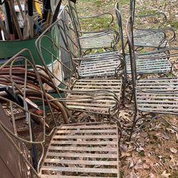 7 Wrought IronPatio Chairs,