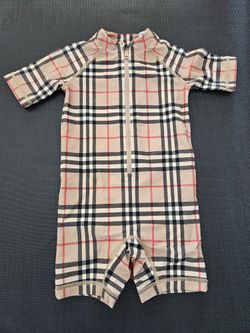 Burberry Beige Check One Piece Swimsuit (Toddler) 2 Yrs