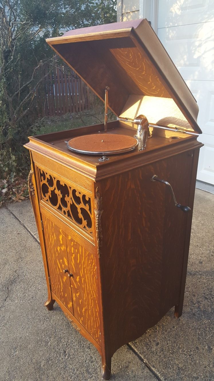 Large 1920 Antique Cecilian Phonograph Victrola Record Player