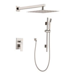 10 Inch Bathtub Shower Faucet Set, Wall Mounted Rain Shower Head with Handheld Spray  Shower System with